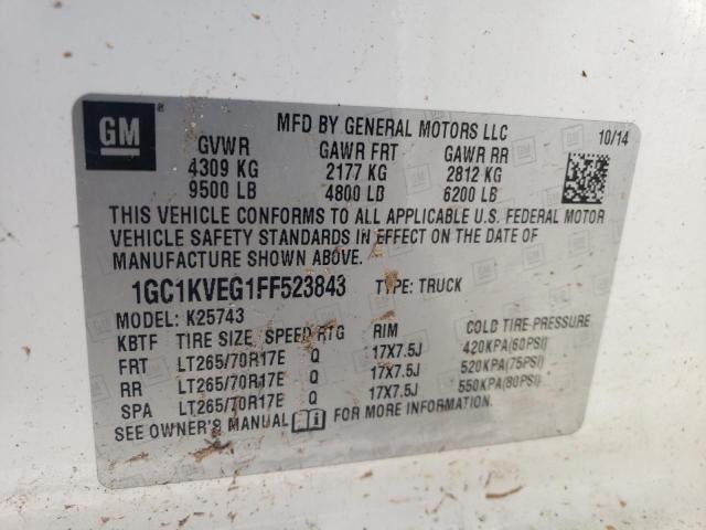 Photo 10 from auction – 2015 CHEVROLET SILVERADO with VIN 1GC1KVEG1FF523843