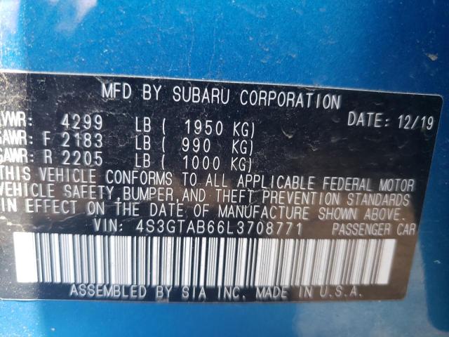 Photo 10 from auction – 2020 SUBARU IMPREZA with VIN 4S3GTAB66L3708771