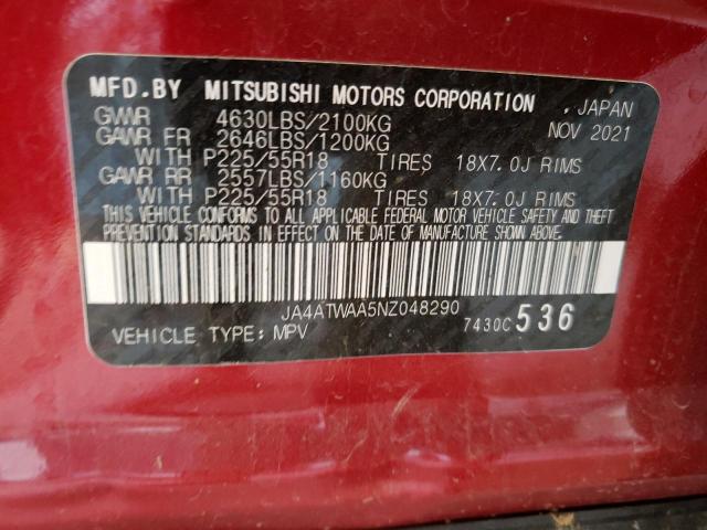Photo 10 from auction – 2022 MITSUBISHI ECLIPSE CR with VIN JA4ATWAA5NZ048290