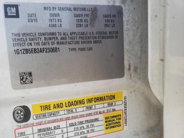Photo 10 from auction – 2010 CHEVROLET MALIBU LS with VIN 1G1ZB5EB3AF230681
