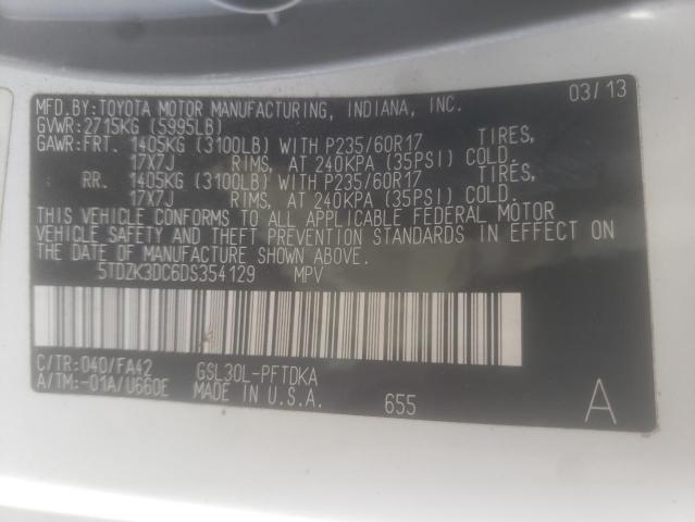Photo 10 from auction – 2013 TOYOTA SIENNA with VIN 5TDZK3DC6DS354129