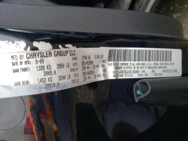 Photo 10 from auction – 2010 JEEP GRAND CHER with VIN 1J4RR7GW1AC102045