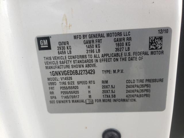 Photo 10 from auction – 2011 CHEVROLET TRAVERSE L with VIN 1GNKVGED6BJ273429