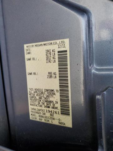 Photo 10 from auction – 2012 NISSAN ALTIMA BAS with VIN 1N4AL2AP3CC194261