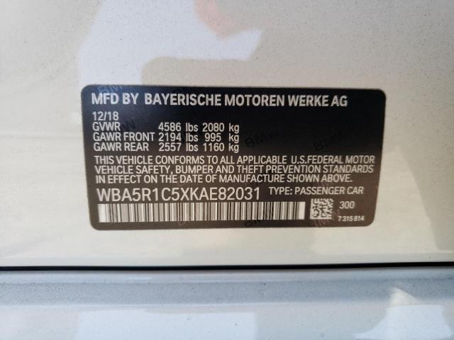 Photo 10 from auction – 2019 BMW 330I with VIN WBA5R1C5XKAE82031