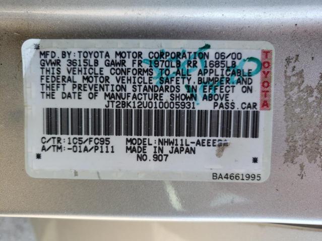 Photo 10 from auction – 2001 TOYOTA PRIUS with VIN JT2BK12U010005931