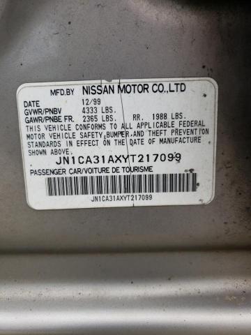 Photo 10 from auction – 2000 NISSAN MAXIMA GLE with VIN JN1CA31AXYT217099