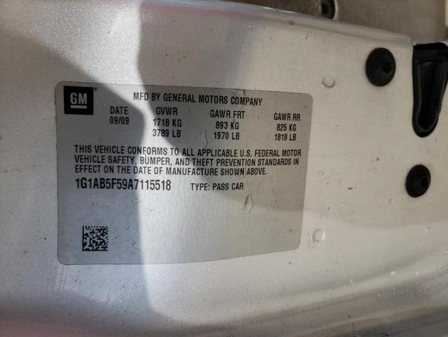 Photo 10 from auction – 2010 CHEVROLET COBALT LS with VIN 1G1AB5F59A7115518