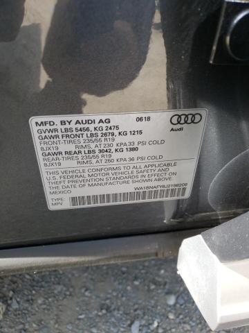 Photo 10 from auction – 2018 AUDI Q5 PREMIUM with VIN WA1BNAFY6J2198208