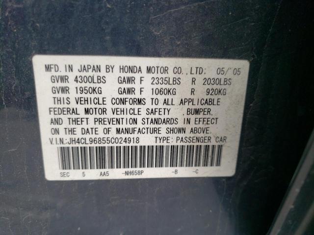 Photo 10 from auction – 2005 ACURA TSX with VIN JH4CL96855C024918