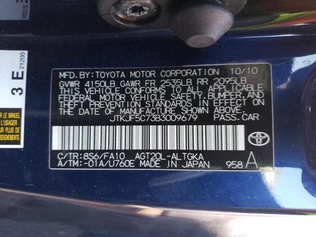Photo 10 from auction – 2011 TOYOTA SCION TC with VIN JTKJF5C73B3009679