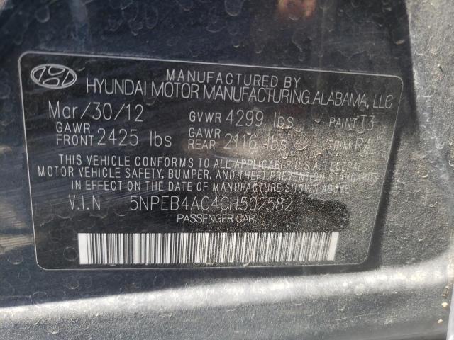 Photo 10 from auction – 2012 HYUNDAI SONATA GLS with VIN 5NPEB4AC4CH502582