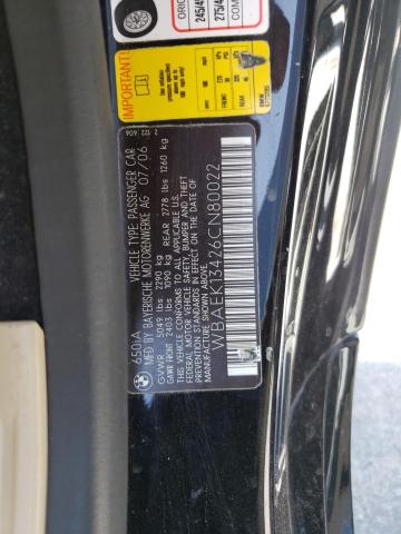 Photo 10 from auction – 2006 BMW 650 I with VIN WBAEK13426CN80022