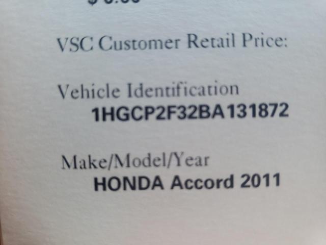 Photo 10 from auction – 2011 HONDA ACCORD LX with VIN 1HGCP2F32BA131872