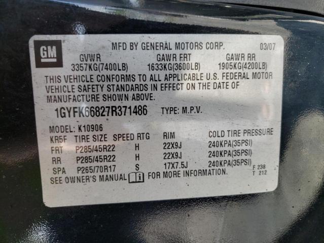 Photo 10 from auction – 2007 CADILLAC ESCALADE E with VIN 1GYFK66827R371486