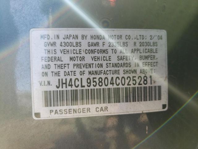 Photo 10 from auction – 2004 ACURA TSX with VIN JH4CL95804C025281