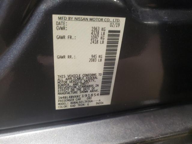 Photo 10 from auction – 2019 NISSAN ALTIMA S with VIN 1N4BL4BVXKC191854
