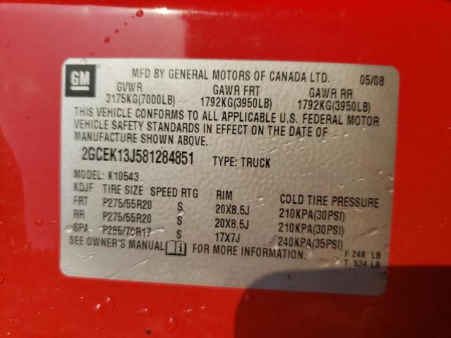 Photo 10 from auction – 2008 CHEVROLET SILVERADO with VIN 2GCEK13J581284851