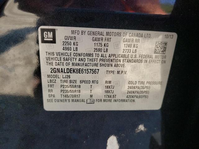 Photo 10 from auction – 2014 CHEVROLET EQUINOX LT with VIN 2GNALDEK8E6157567