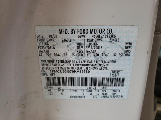 Photo 10 from auction – 2009 FORD ESCAPE XLT with VIN 1FMCU93G79KA85589