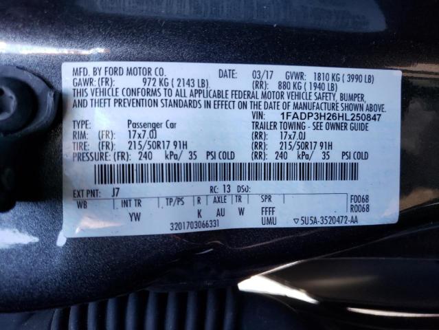 Photo 10 from auction – 2017 FORD FOCUS SEL with VIN 1FADP3H26HL250847
