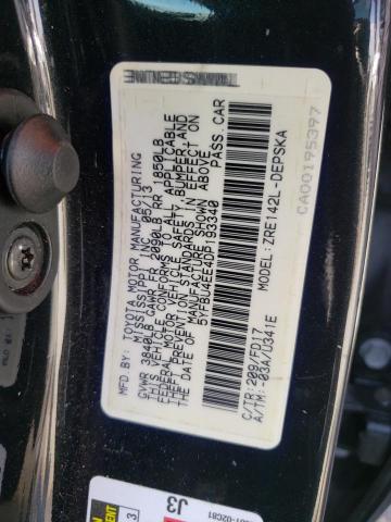 Photo 10 from auction – 2013 TOYOTA COROLLA BA with VIN 5YFBU4EE4DP193340