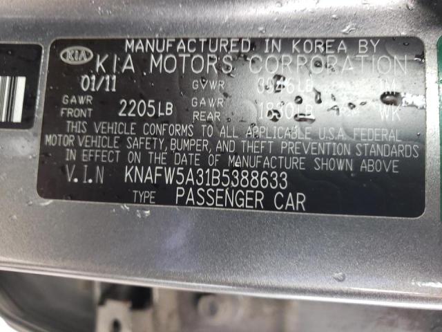 Photo 10 from auction – 2011 KIA FORTE SX with VIN KNAFW5A31B5388633
