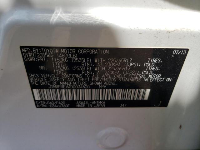 Photo 10 from auction – 2013 TOYOTA RAV4 XLE with VIN JTMRFREV4DD034620