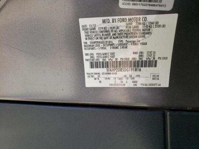 Photo 10 from auction – 2013 FORD TAURUS SE with VIN 1FAHP2D85DG191816