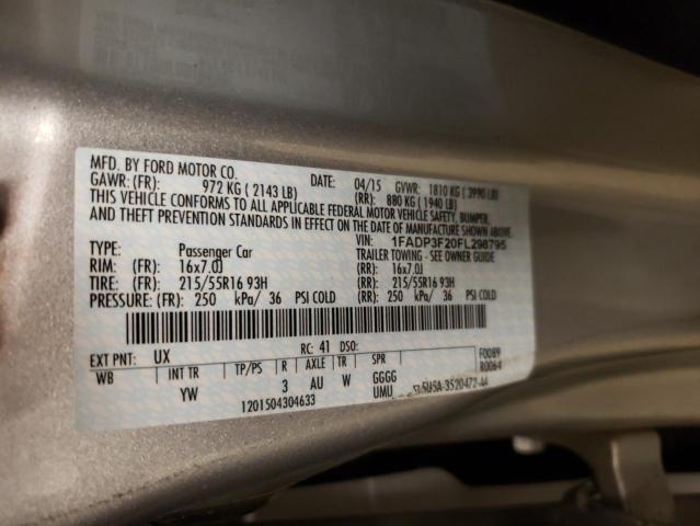 Photo 10 from auction – 2015 FORD FOCUS SE with VIN 1FADP3F20FL298795
