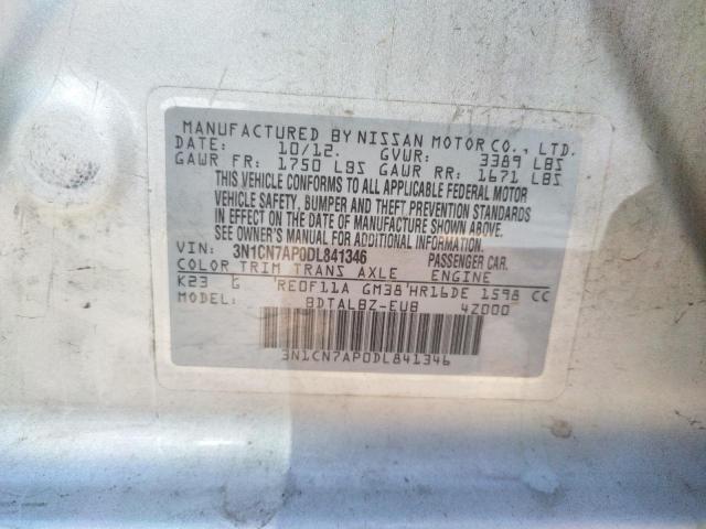 Photo 10 from auction – 2013 NISSAN VERSA S with VIN 3N1CN7AP0DL841346
