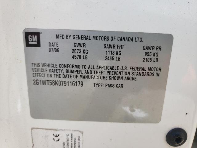 Photo 10 from auction – 2007 CHEVROLET IMPALA LT with VIN 2G1WT58K079116179