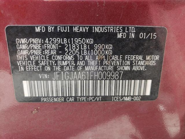 Photo 10 from auction – 2015 SUBARU IMPREZA with VIN JF1GJAA61FH009987