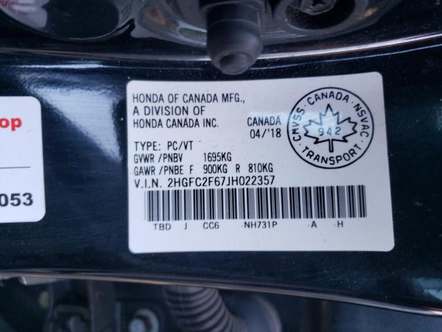 Photo 10 from auction – 2018 HONDA CIVIC LX with VIN 2HGFC2F67JH022357