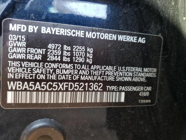 Photo 10 from auction – 2015 BMW 528 I with VIN WBA5A5C5XFD521362