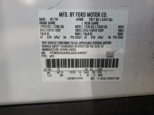 Photo 10 from auction – 2018 FORD EXPLORER P with VIN 1FM5K8AR6JGC44557