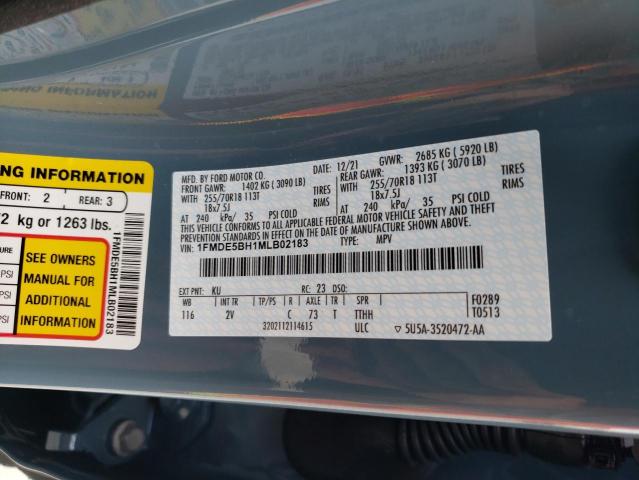 Photo 10 from auction – 2021 FORD BRONCO BAS with VIN 1FMDE5BH1MLB02183