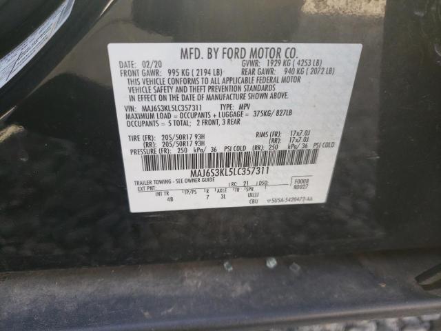 Photo 10 from auction – 2020 FORD ECOSPORT T with VIN MAJ6S3KL5LC357311