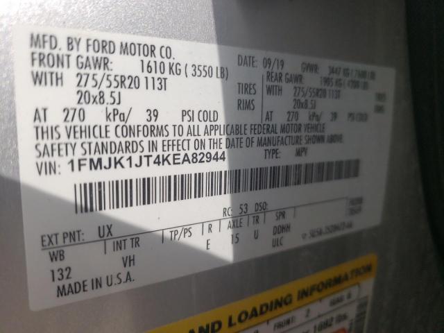 Photo 10 from auction – 2019 FORD EXPEDITION with VIN 1FMJK1JT4KEA82944