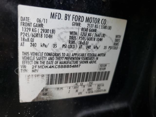 Photo 10 from auction – 2011 FORD EDGE LIMIT with VIN 2FMDK4KC5BBB54887