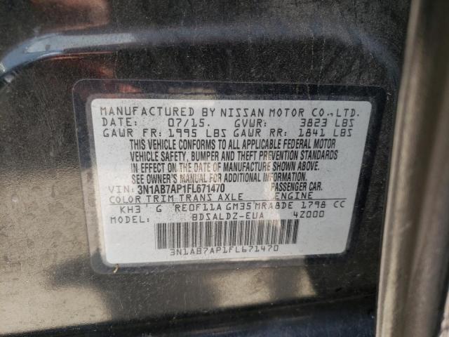 Photo 10 from auction – 2015 NISSAN SENTRA S with VIN 3N1AB7AP1FL671470