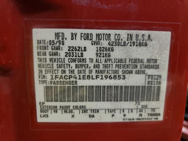 Photo 10 from auction – 1990 FORD MUSTANG with VIN 1FACP41E8LF196853