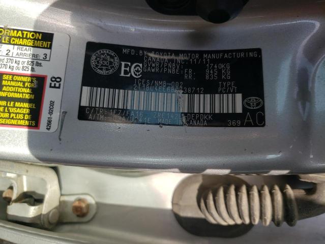 Photo 10 from auction – 2011 TOYOTA COROLLA BA with VIN 2T1BU4EE6BC738712