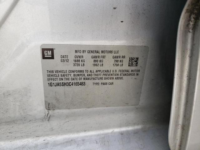 Photo 10 from auction – 2012 CHEVROLET SONIC LS with VIN 1G1JA5SH3C4165483