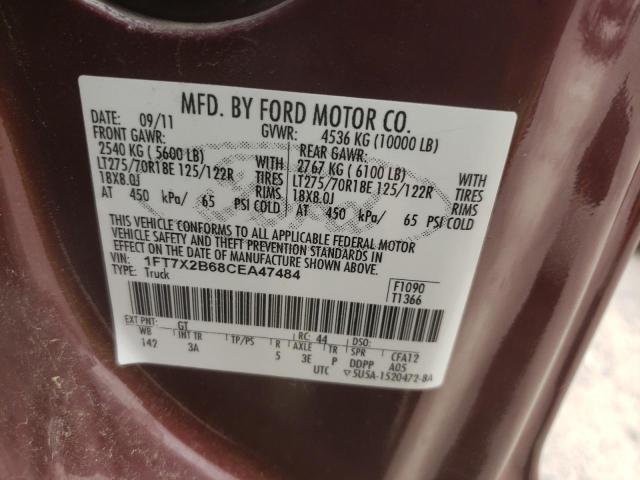 Photo 10 from auction – 2012 FORD F250 SUPER with VIN 1FT7X2B68CEA47484