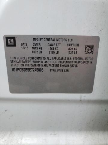 Photo 10 from auction – 2014 CHEVROLET CRUZE LT with VIN 1G1PC5SB5E7245806