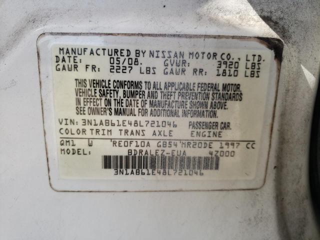 Photo 10 from auction – 2008 NISSAN SENTRA 2.0 with VIN 3N1AB61E48L721046