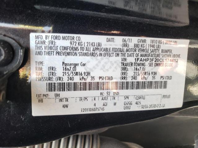 Photo 10 from auction – 2012 FORD FOCUS SE with VIN 1FAHP3F20CL174412