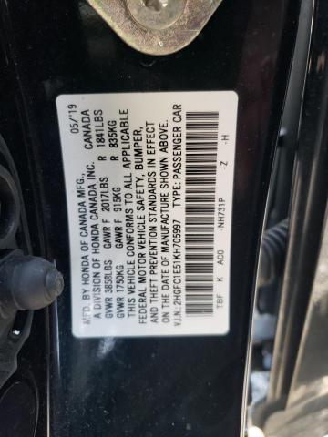 Photo 10 from auction – 2019 HONDA CIVIC SI with VIN 2HGFC1E51KH705997