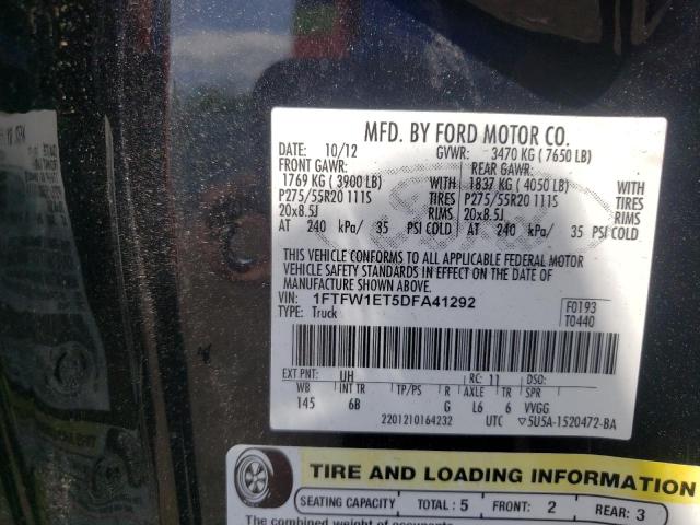 Photo 10 from auction – 2013 FORD F150 SUPER with VIN 1FTFW1ET5DFA41292